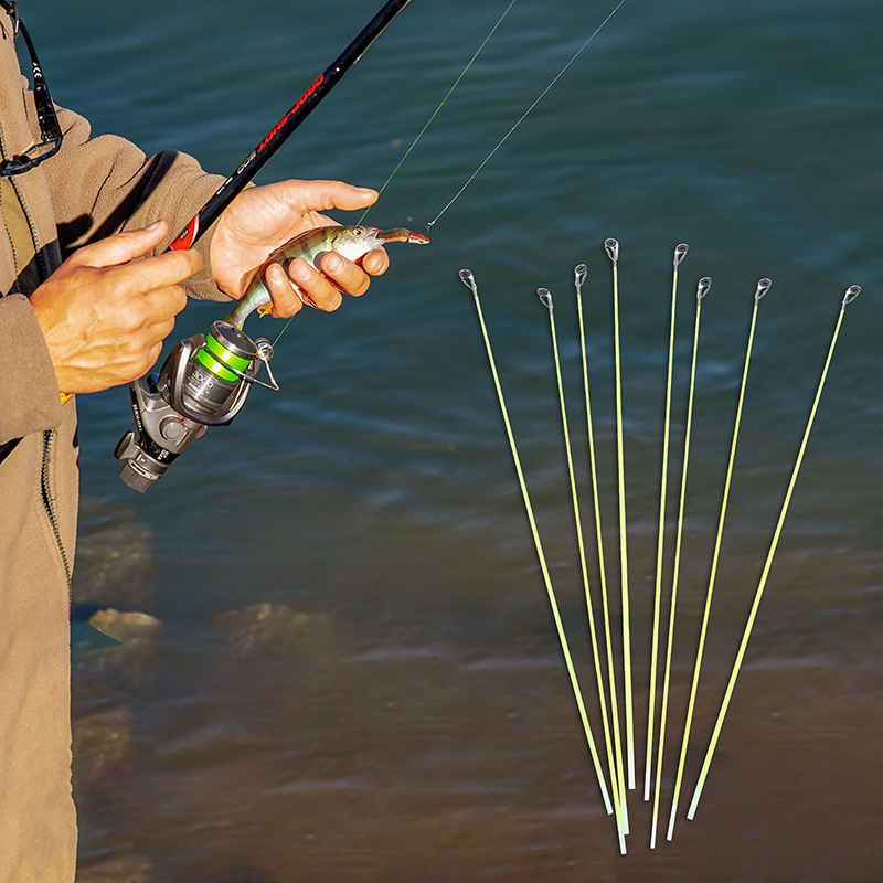 Fishing Boat Trailer - 5 個 42 センチメートルボート/ラフトロッドチップスペアテールグラスファイバー修理交換釣竿チップトップリング付き釣り具アクセサリー