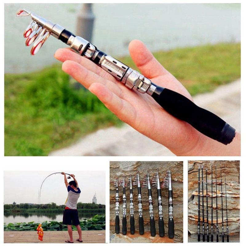 Fishing Boat Fiberglass - 1.0m超硬ミニ伸縮式釣り竿、グラスファイバー製、携帯用ポケット釣り竿、海釣り/船釣り用釣り具