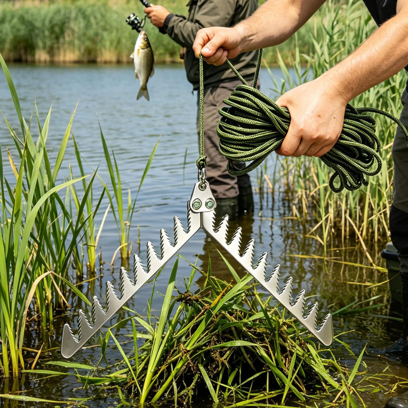 頑丈な折りたたみ式水草カッター除草機、20mロープ付き、湖、 - Fishing Boat Trailer のレビューと価格